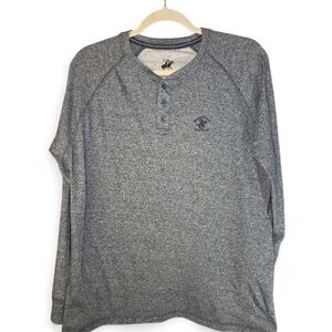 Beverly Hills Polo Club Men's Charcoal Gray Long Sleeve Shirt Size Med Classic